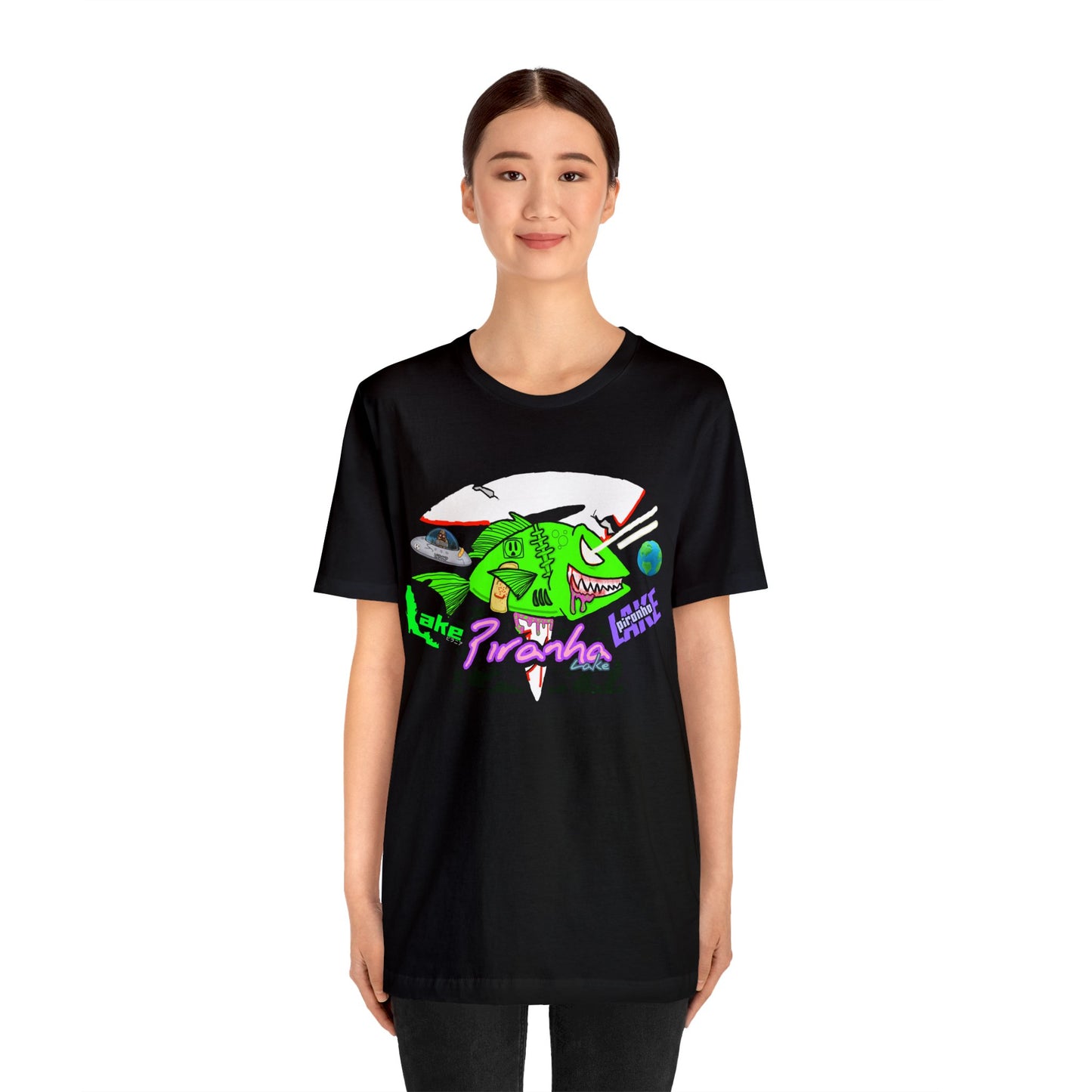 “Piranha Lake Universe” Graphic T-shirt by Piranha Lake (Unisex Jersey Short Sleeve Tee)