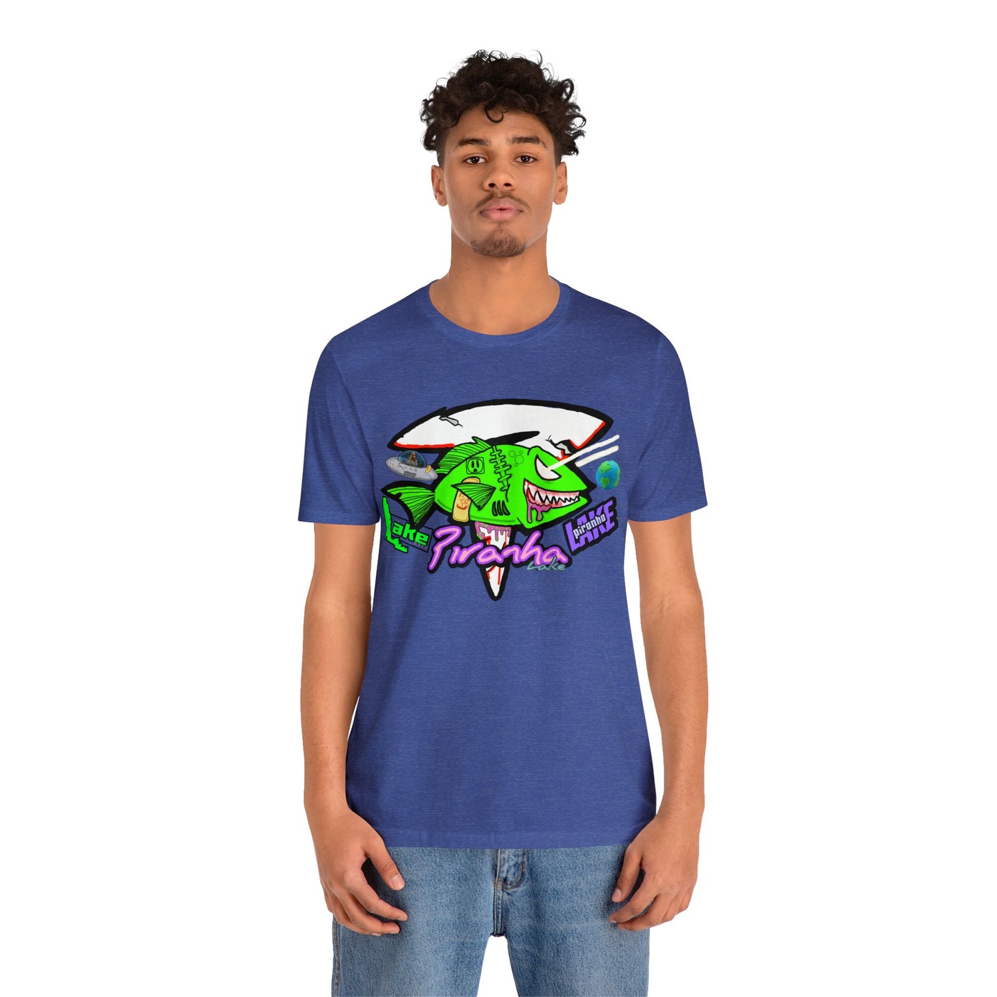 “Piranha Lake Universe” Graphic T-shirt by Piranha Lake (Unisex Jersey Short Sleeve Tee)